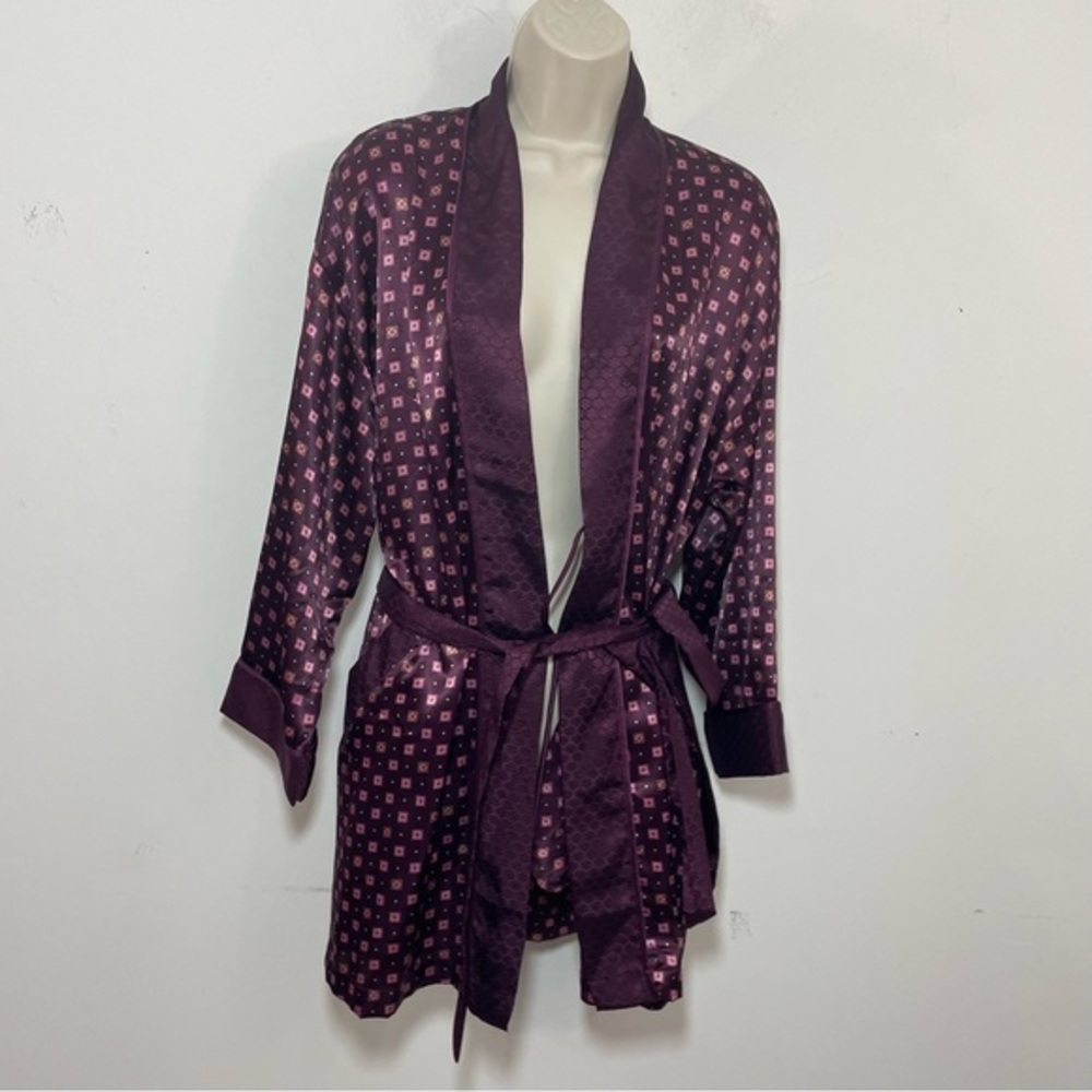 Vintage Victorias Secret Robe Womens One Size O/S Sleepwear Belt Burgundy new. - Picture 1 of 8